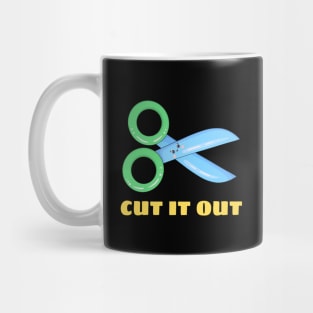 Cut It Out - Cute Scissor Pun Mug